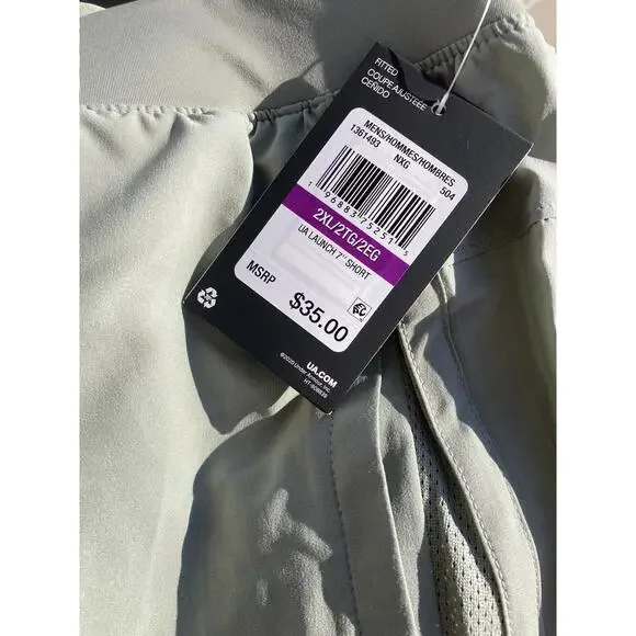 Mens Under Armour Brief-Lined Launch Woven 7" Running Shorts Grey Sz 2XL - Picture 4 of 4